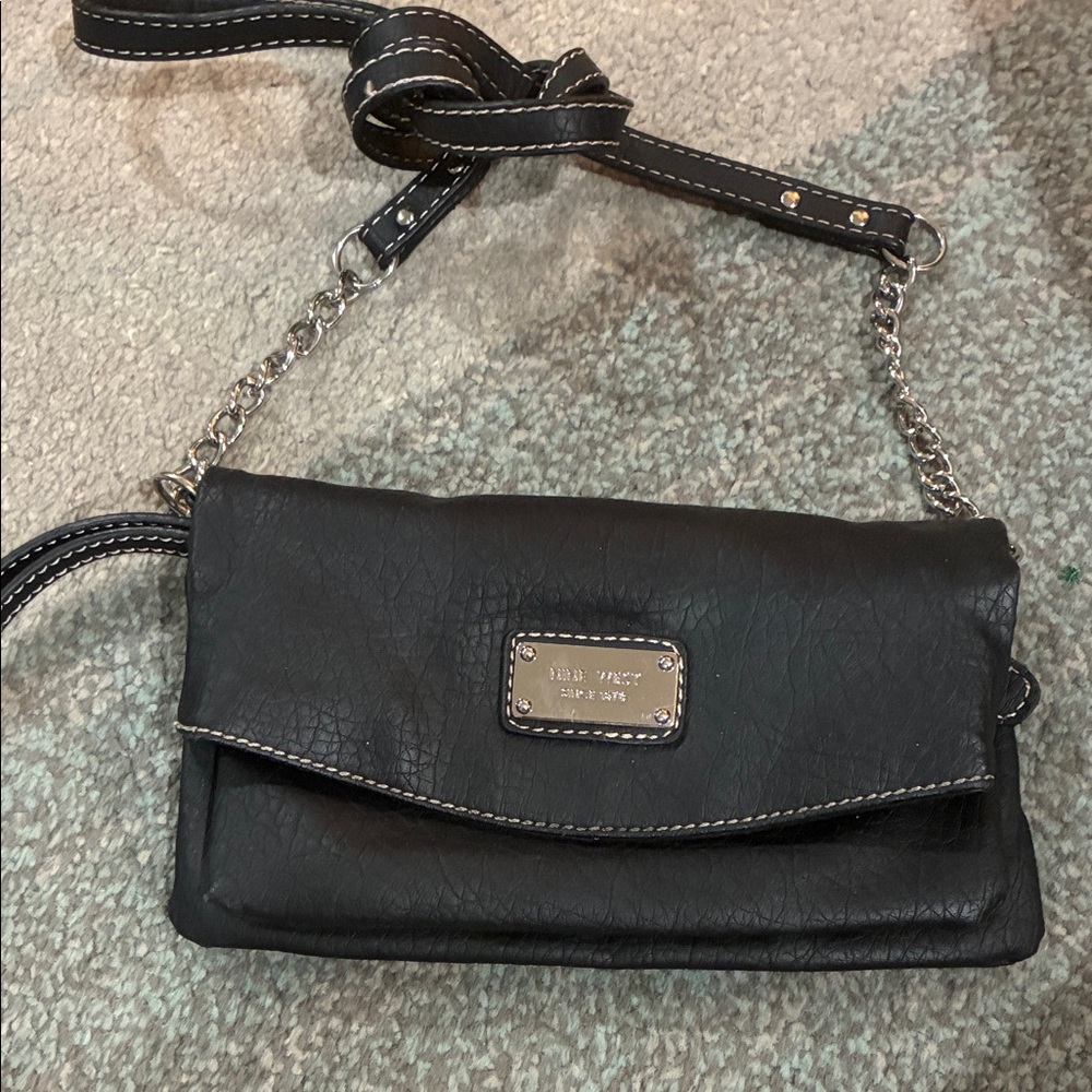 Nine West Black Crossbody Bag with Chain Strap